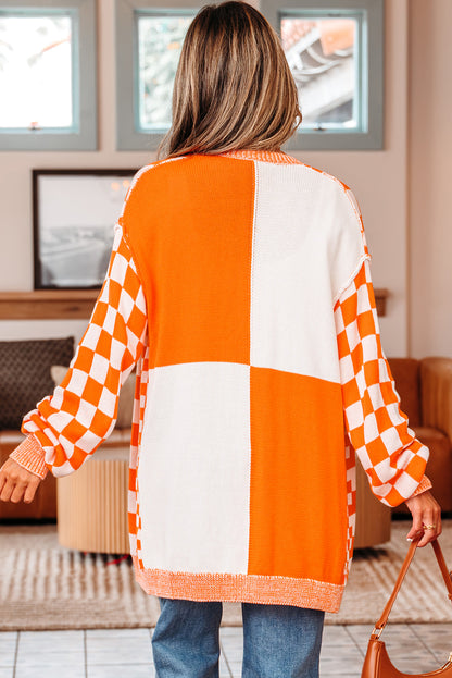 Pumpkin Check Cardigan