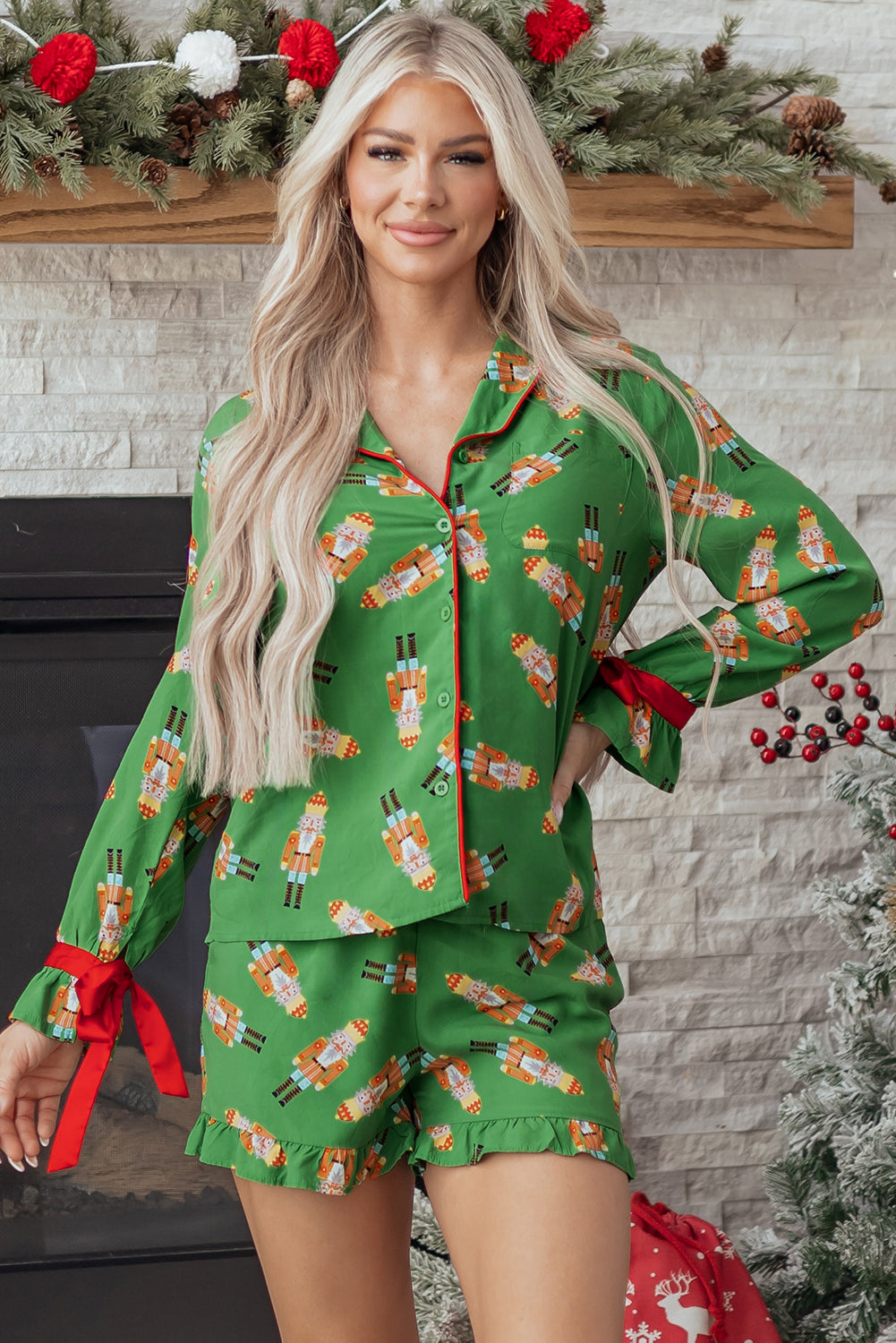 Peppermint Dreams Satin Pajama Set
