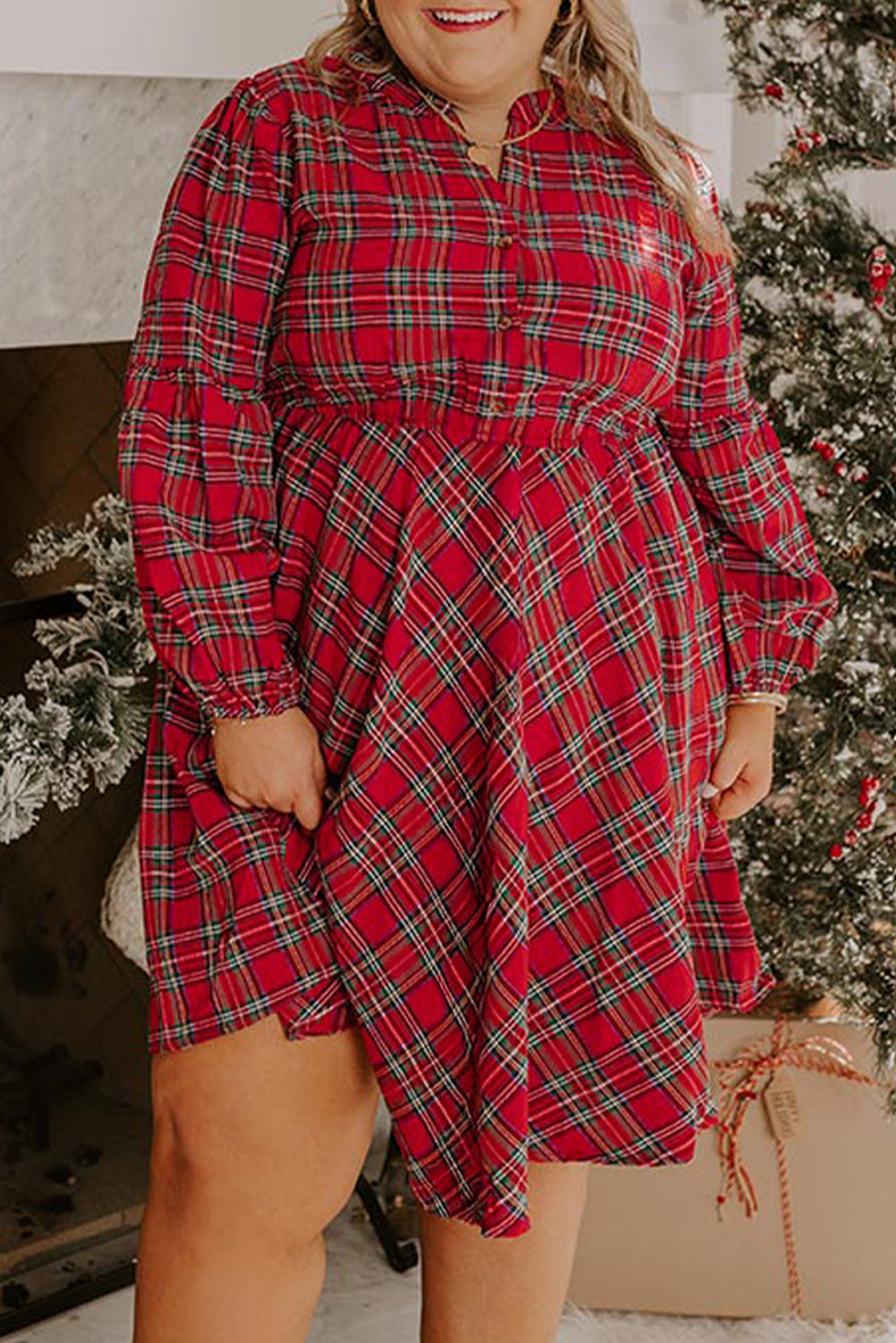 Holly Plaid Flowy Mini Dress