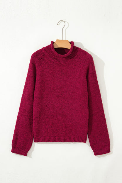 Cranberry Popcorn Knit Sweater