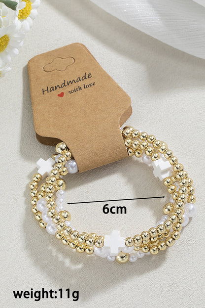 Heavenly Pearl Cross Bracelet