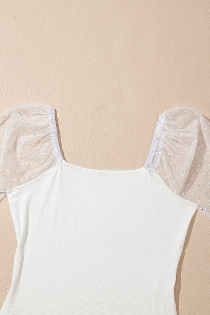 Dreamy Swiss Dot Mesh Top