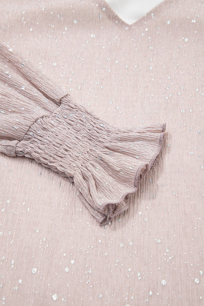 Rose Glow Sequin Blouse