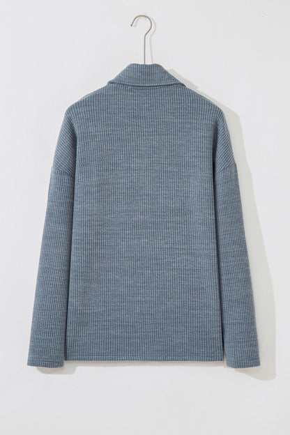 Slate Ridge Ribbed Knit Shacket
