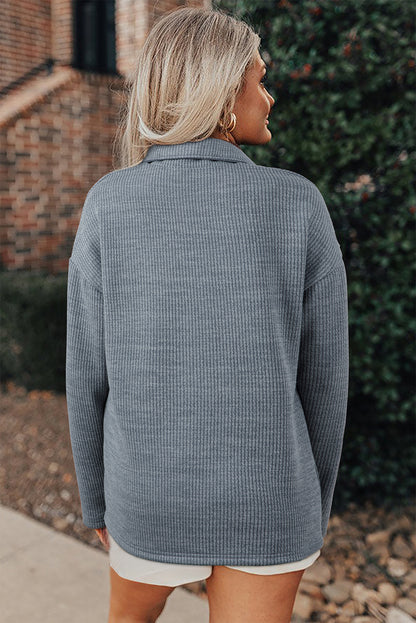 Slate Ridge Ribbed Knit Shacket