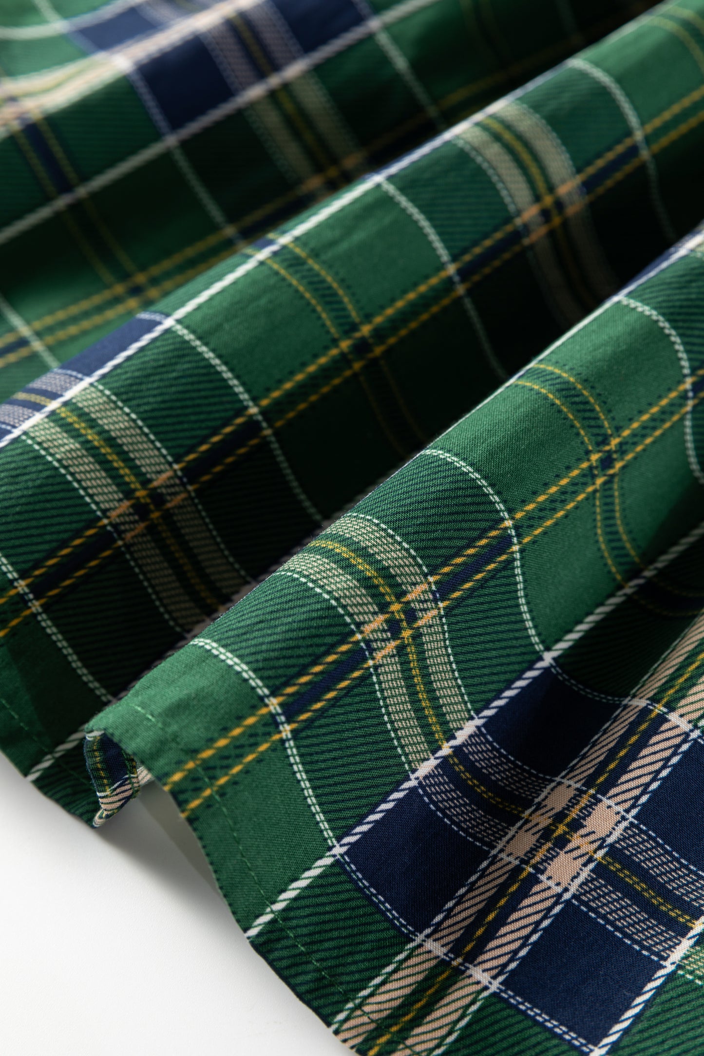 Evergreen Plaid Tiered Mini Dress