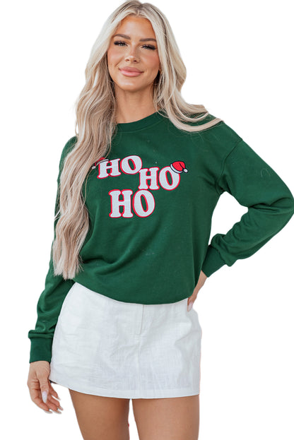 Ho Ho Ho Embroidered Sweatshirt