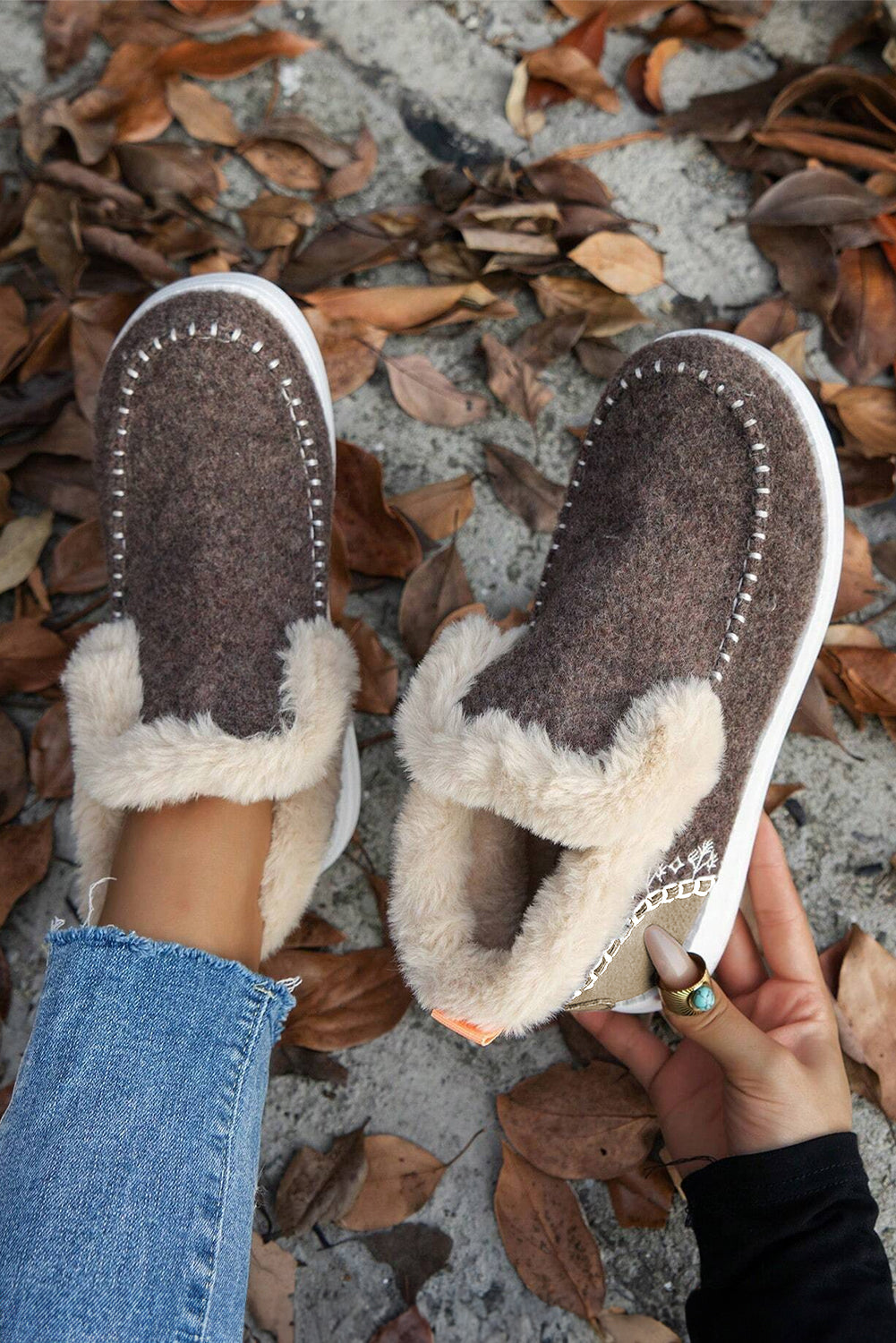 Suede Plush Ankle Boots