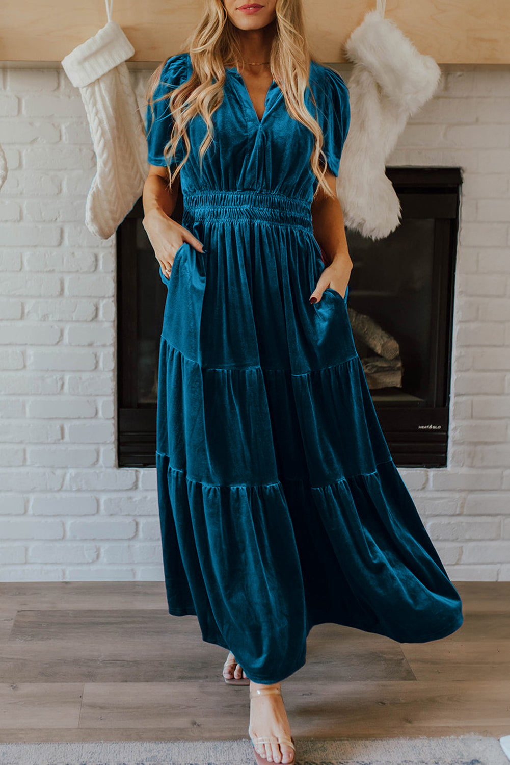 Velvet Chestnut Maxi Dress