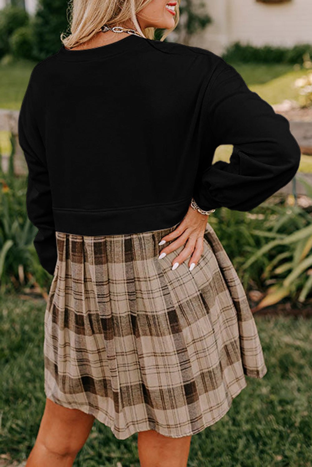 Midnight Plaid Mini Dress