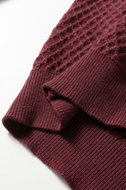 Crimson Lace Trim Sweater