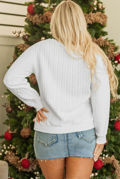Merry & Bright Cable Knit Sweatshirt