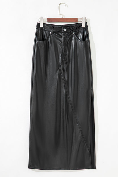 Midnight Muse Vegan Leather Skirt