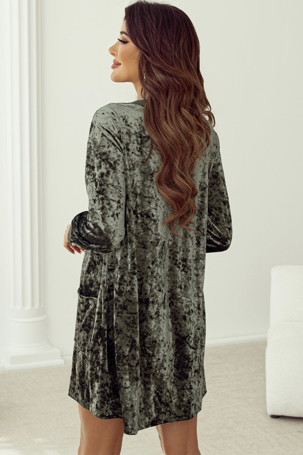 Olive Luxe Velvet Dress