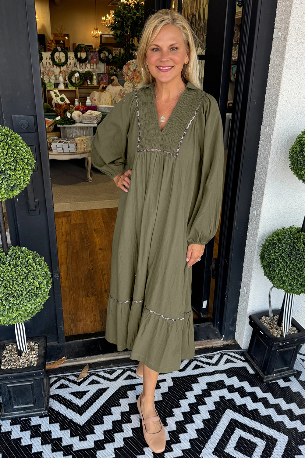 Midnight Muse Smocked Maxi Dress