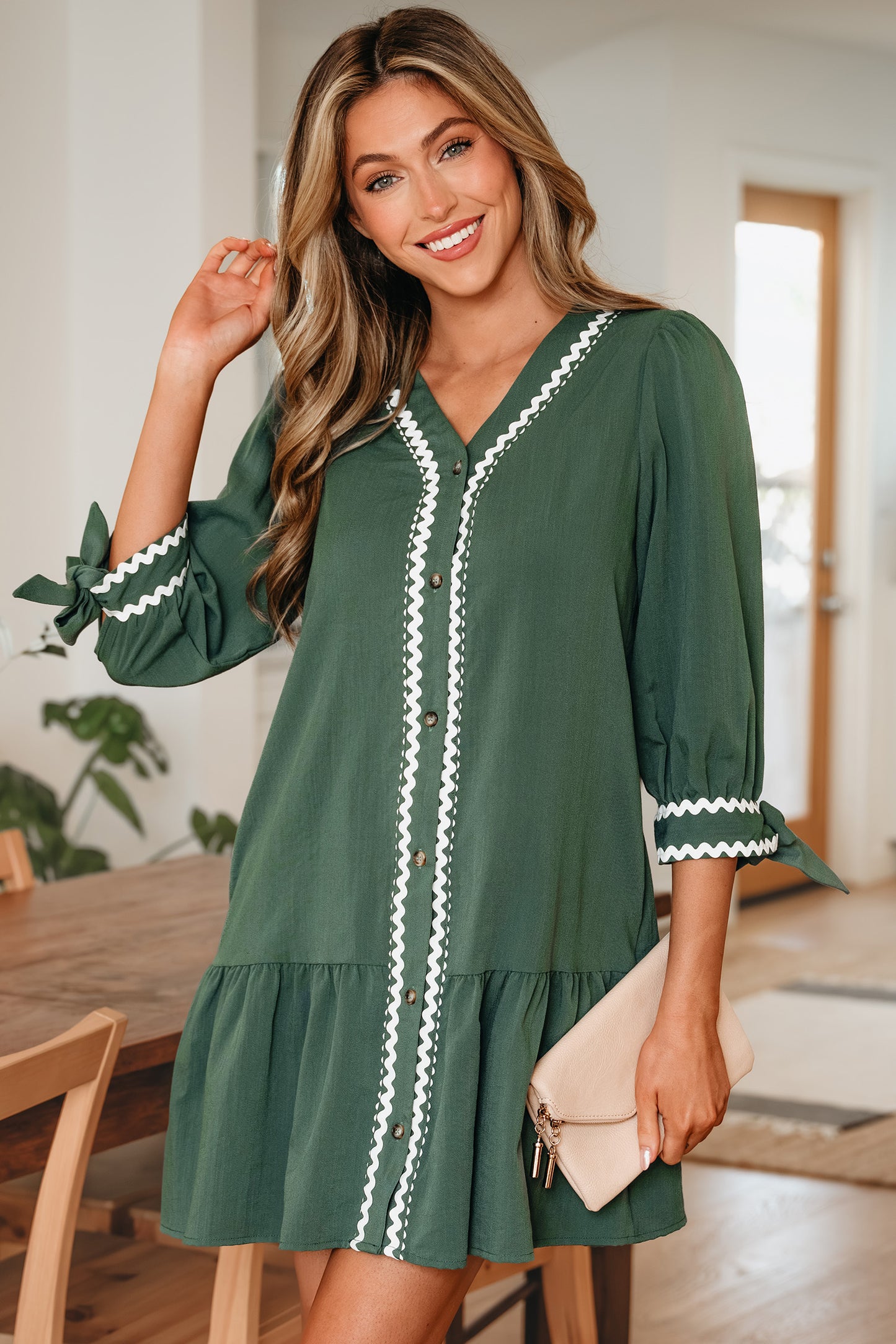 Ricrac Charm Button Dress