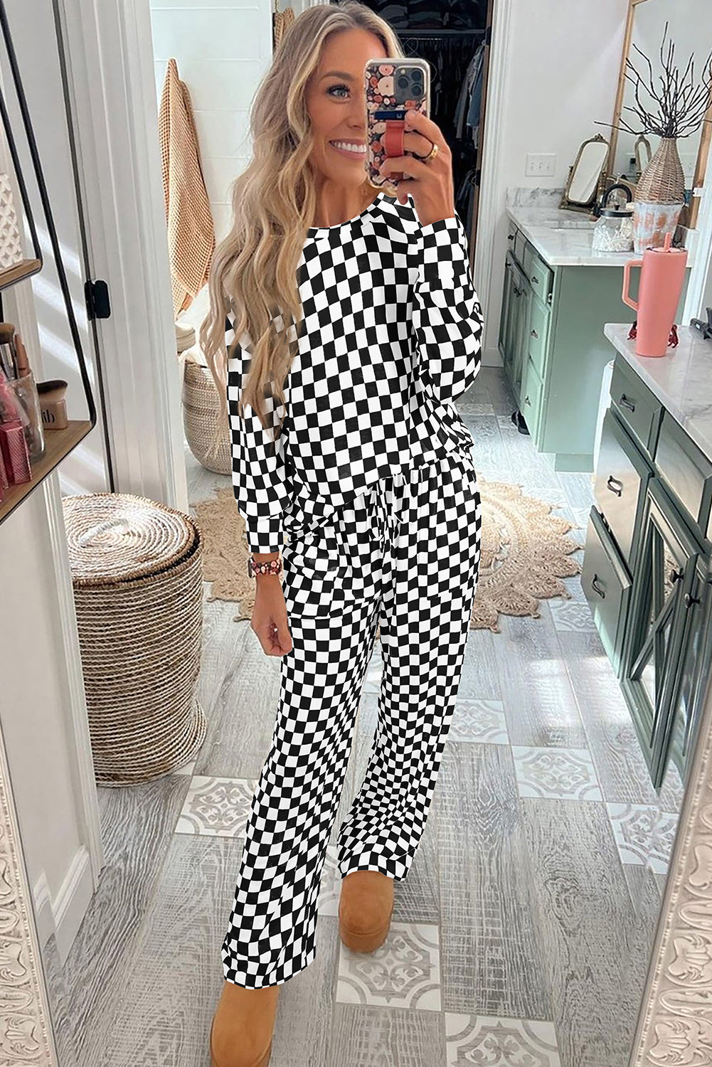 Checkered Print PJ Set