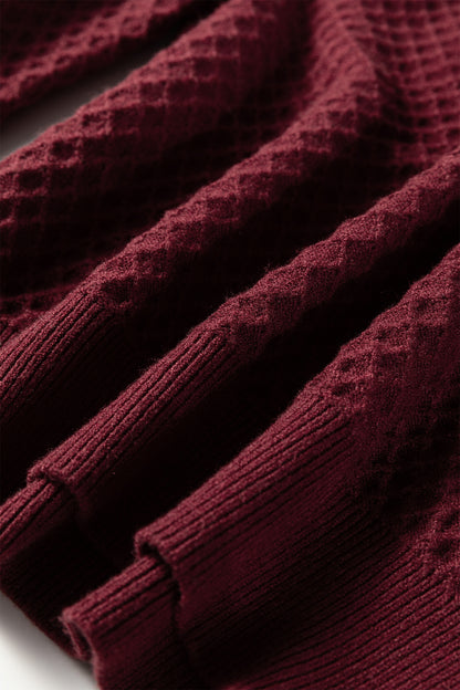 Crimson Lace Trim Sweater