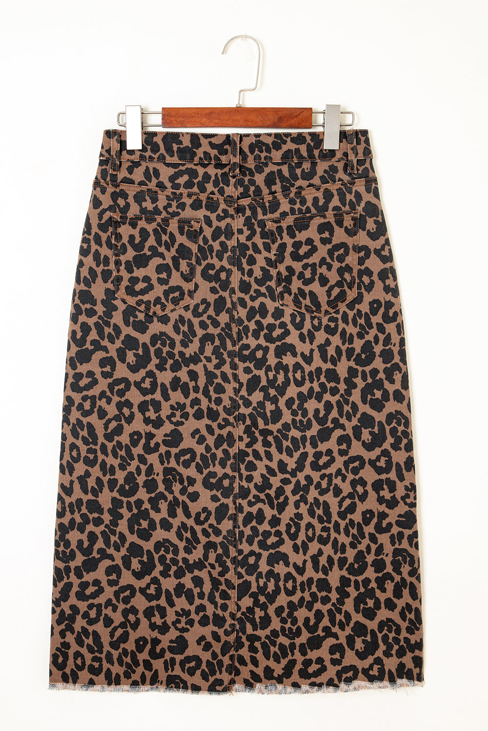 Leopard Denim Skirt