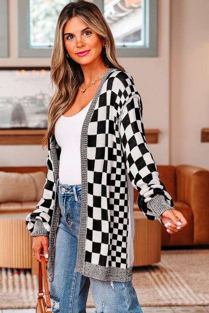 Pumpkin Check Cardigan