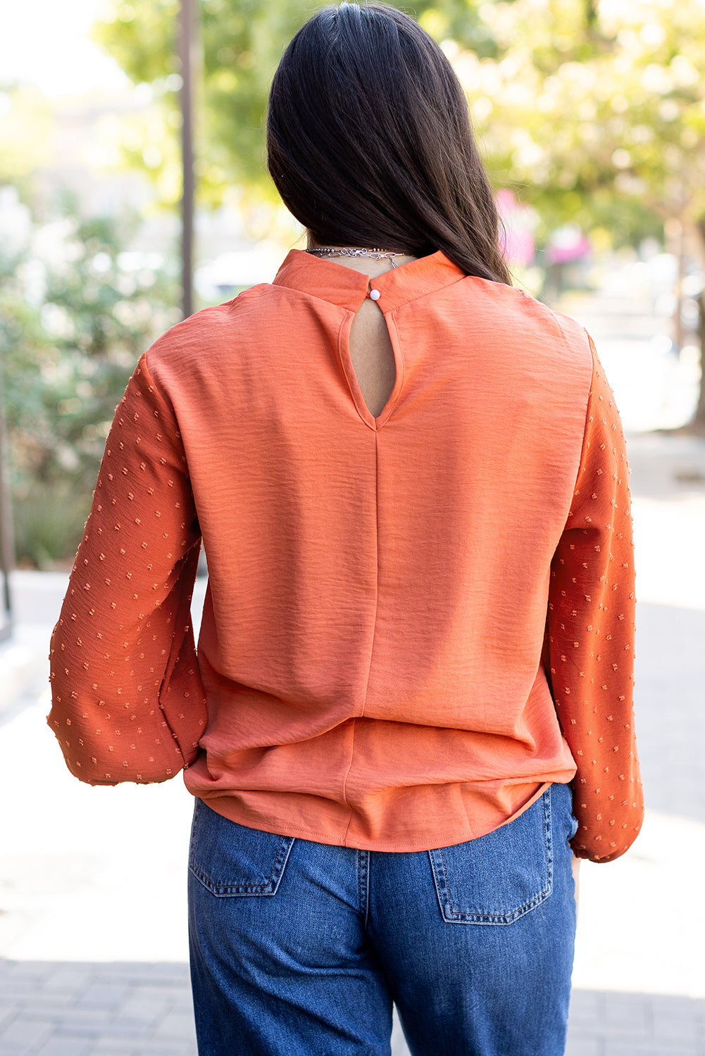 Whispered Dots Long Sleeve Blouse