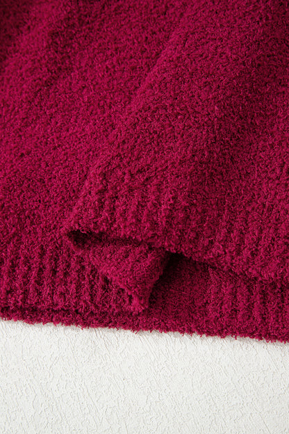 Cranberry Popcorn Knit Sweater