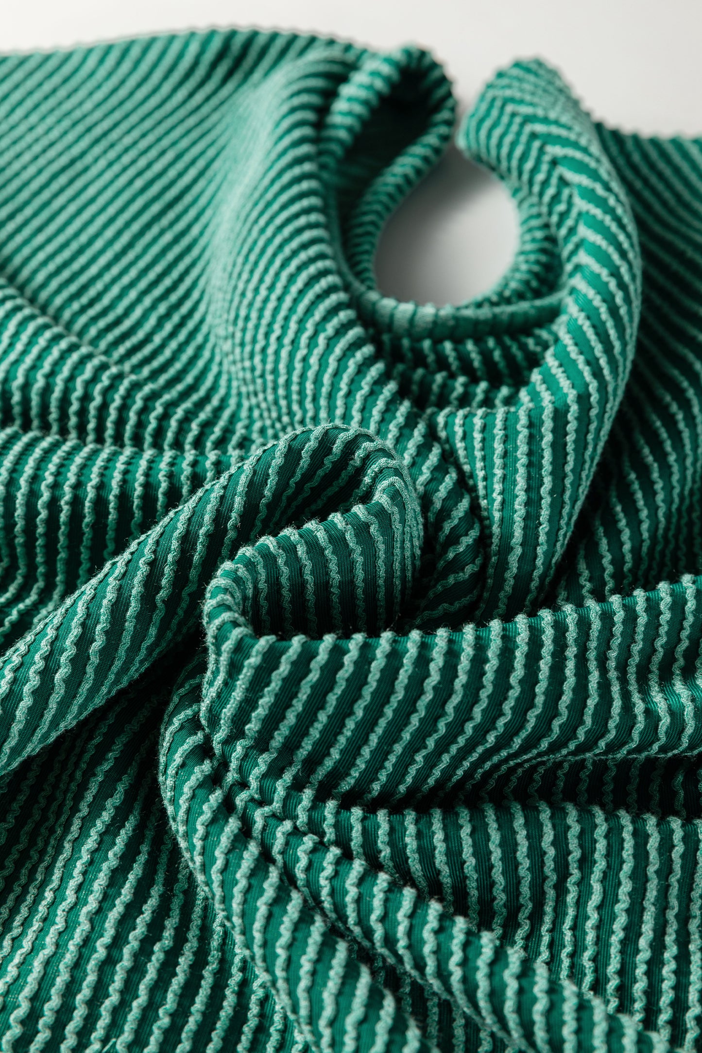 Emerald Whisper Ruffle Knit Top