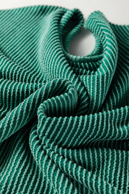 Emerald Whisper Ruffle Knit Top