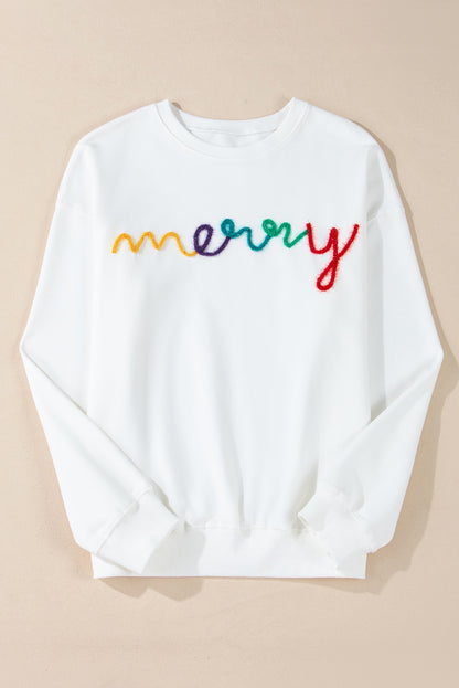 Colorful Merry Script Sweatshirt