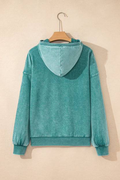 Onyx Mineral Wash Half-Zip Hoodie