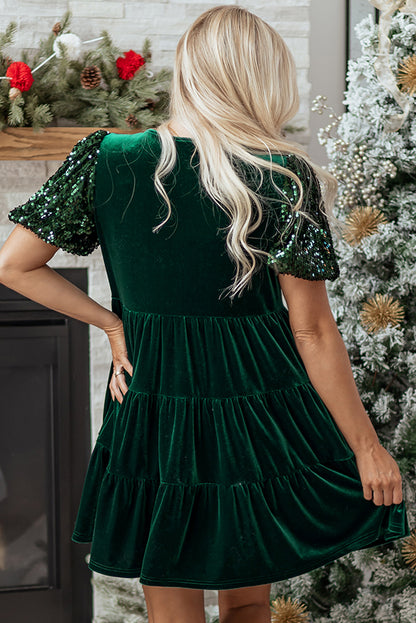 Evergreen Velvet Party Dress