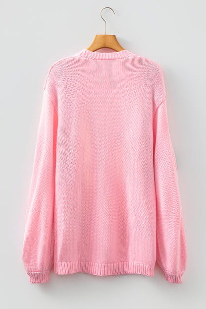 Pink Pine Holiday Cardigan