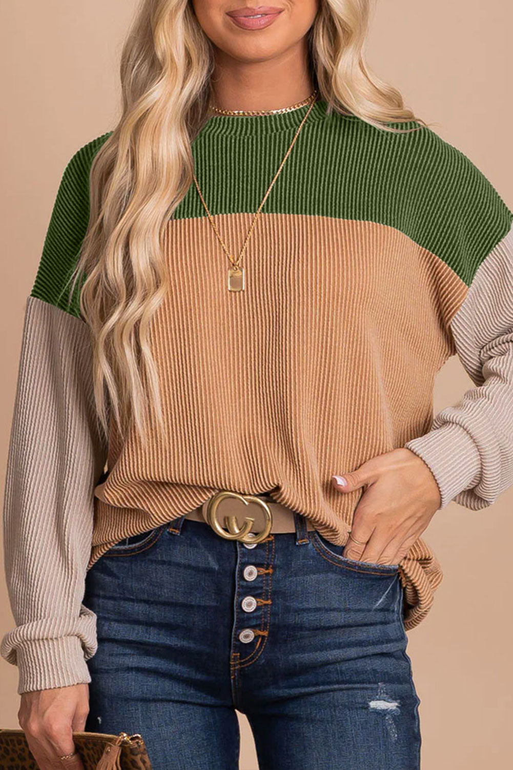 Harvest Blocks Long Sleeve Top