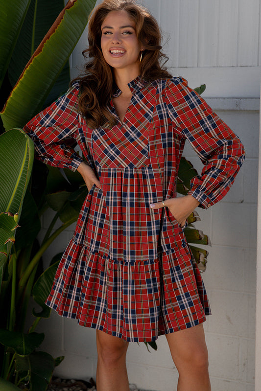 Holly Plaid Tiered Dress
