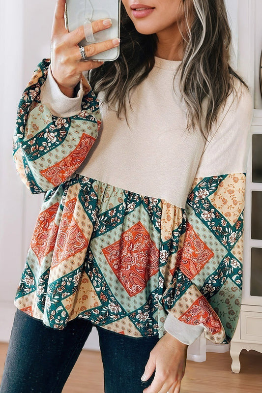 Fall Tapestry Long Sleeve Top