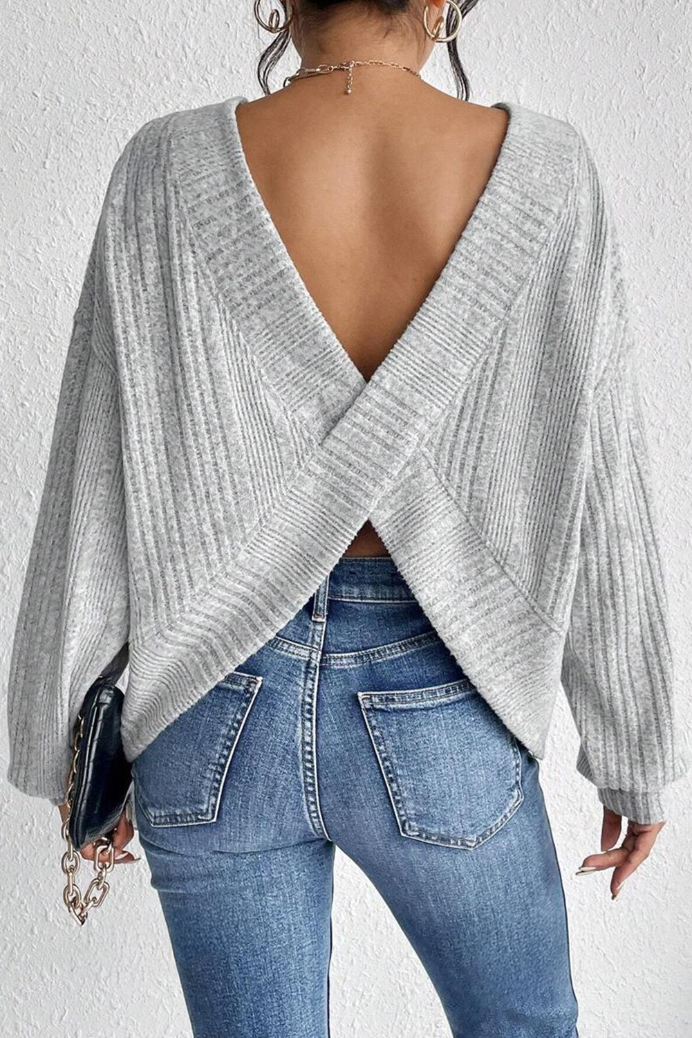 Crossed Paths Backless Sweater
