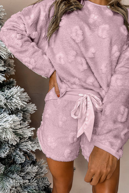 Blush Leopard Fleece Lounge Set