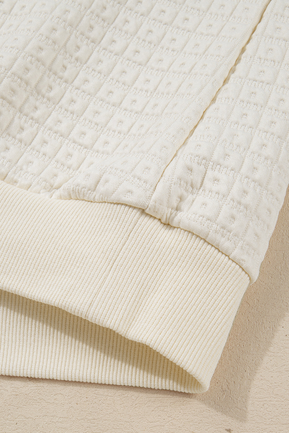 Waffle Knit Collar Pullover