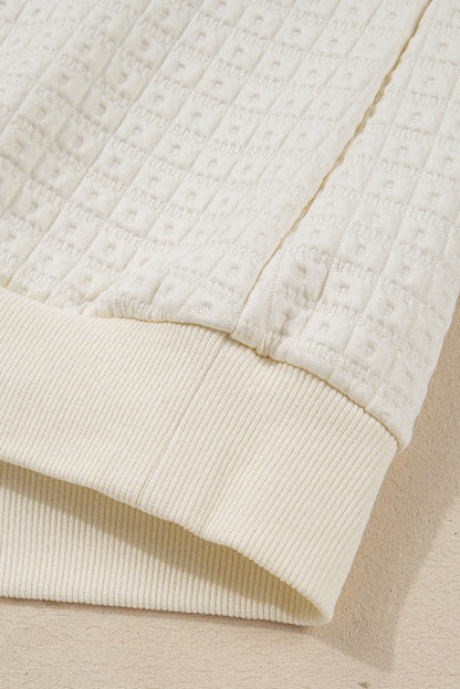 Waffle Knit Collar Pullover