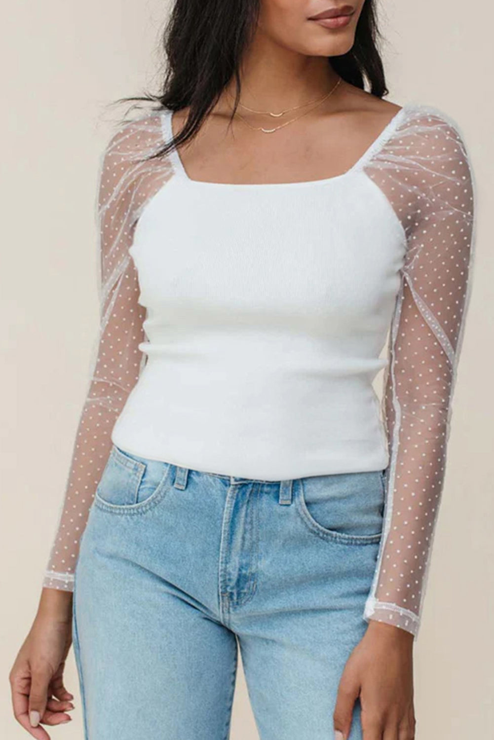 Ivory Whispers Long Sleeve Top