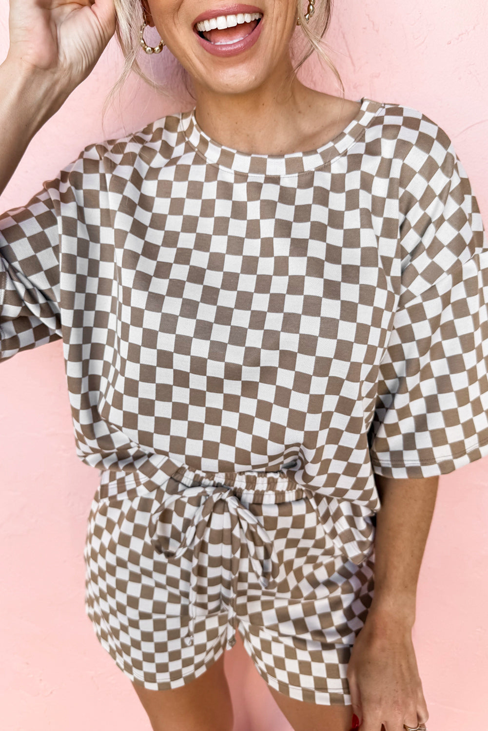 Black Checkered Lounge Set