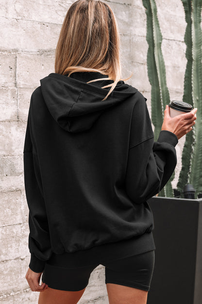 Onyx Mineral Wash Half-Zip Hoodie