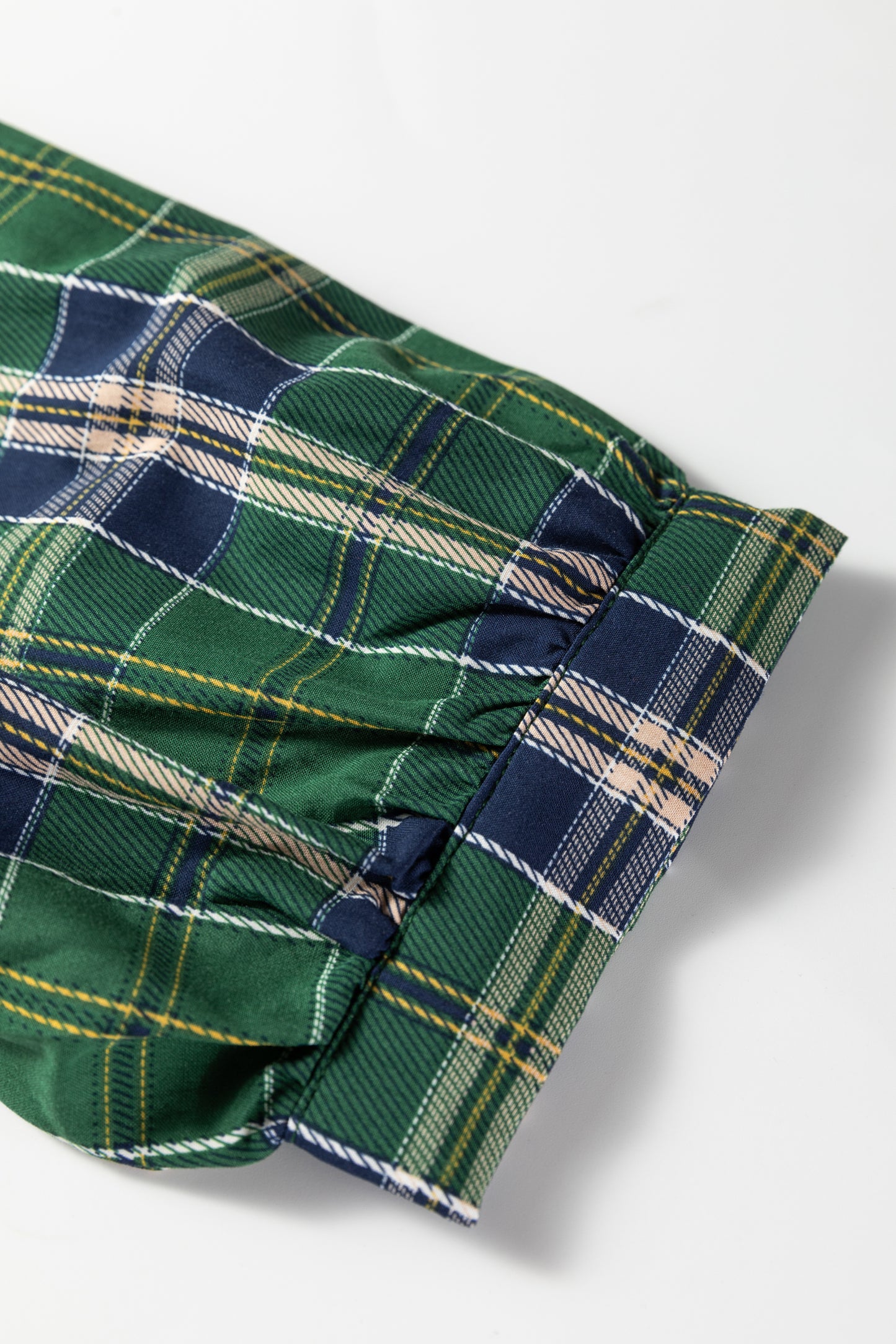 Evergreen Plaid Tiered Mini Dress