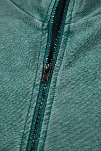Onyx Mineral Wash Half-Zip Hoodie