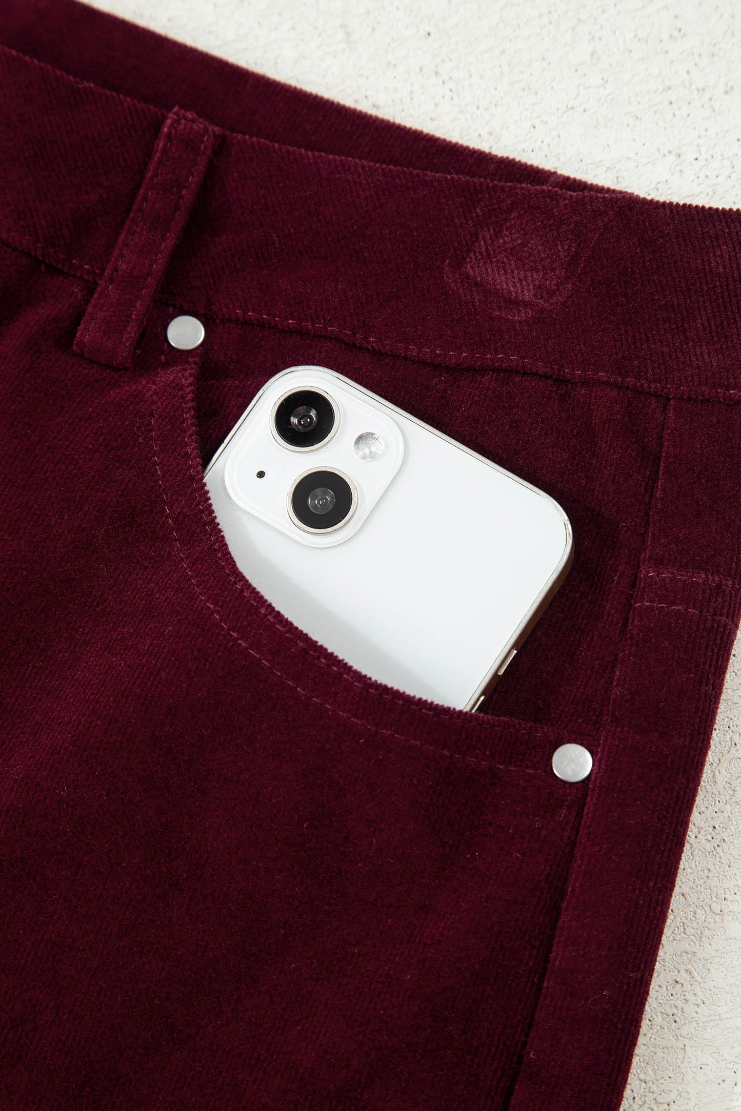 Burgundy Belle Corduroy Wide-Leg Pants