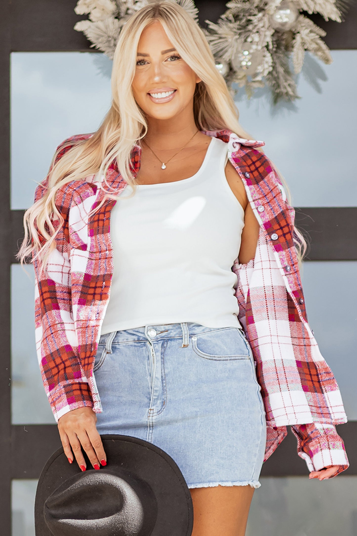 Holiday Hearth Plaid Shacket
