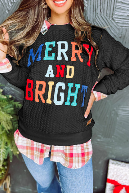 Merry & Bright Cable Knit Sweatshirt