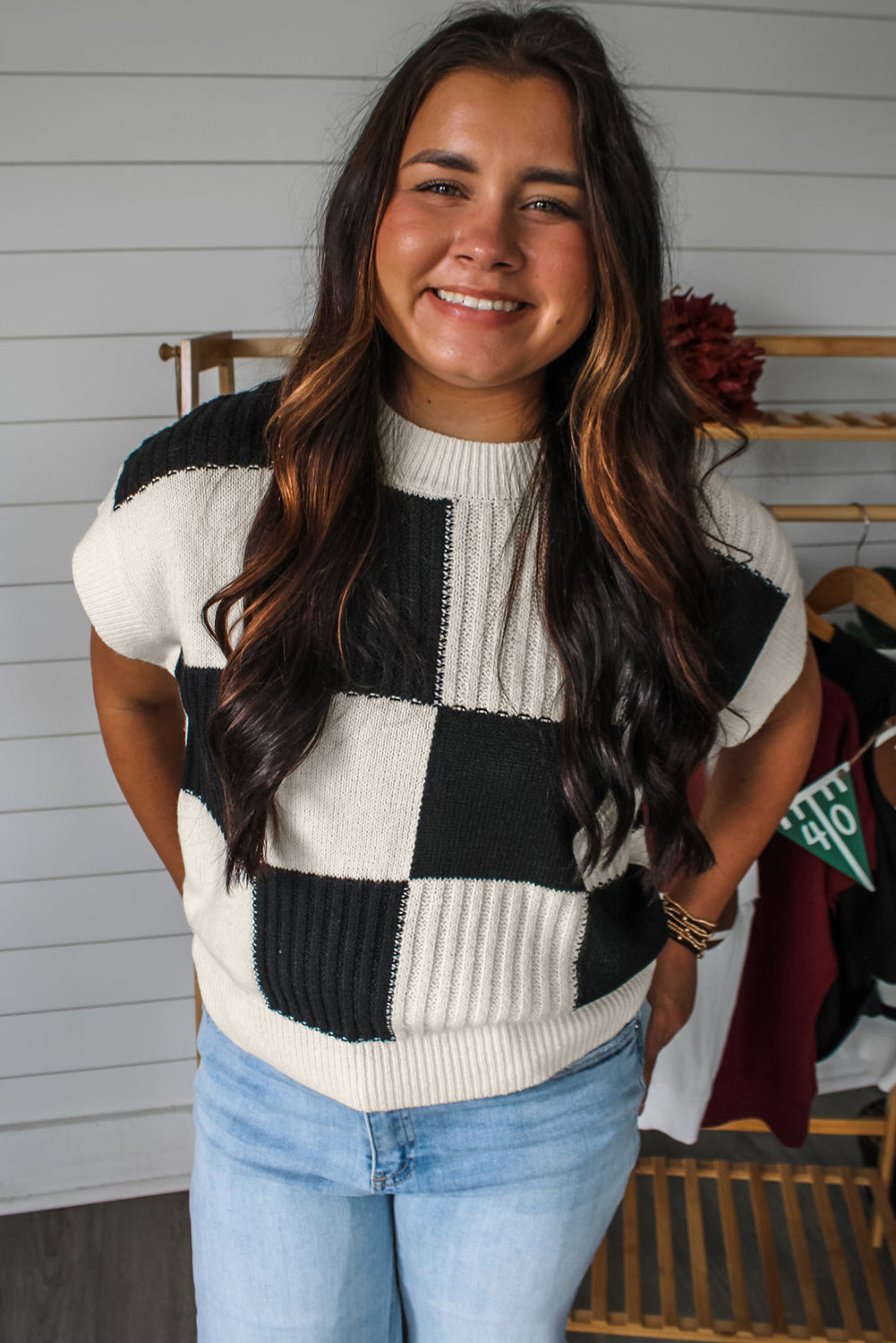 Plaid Patch Sweater