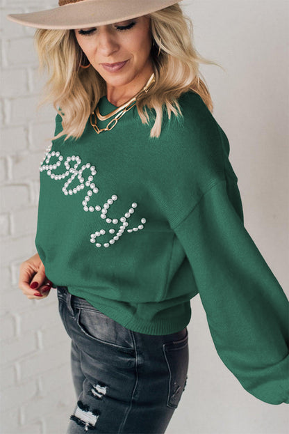 Merry & Bright Beaded Sweater