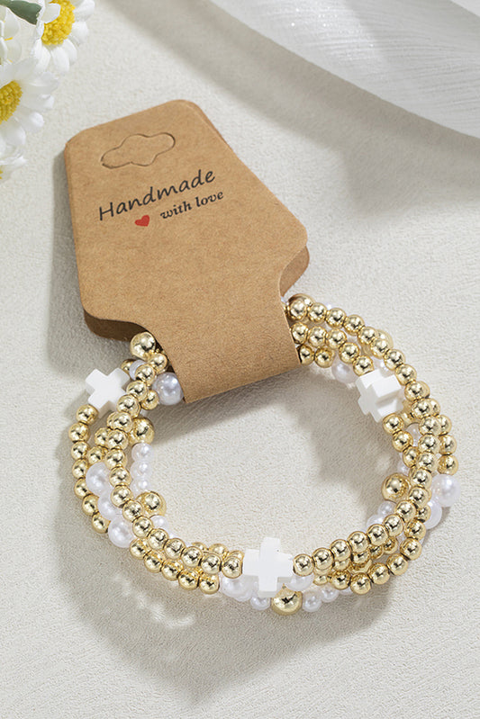 Heavenly Pearl Cross Bracelet